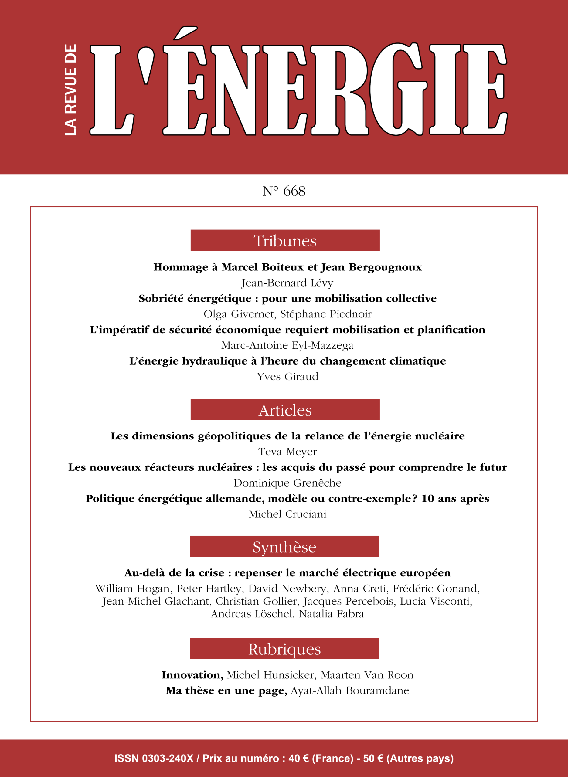 La Revue de l'Énergie n°668