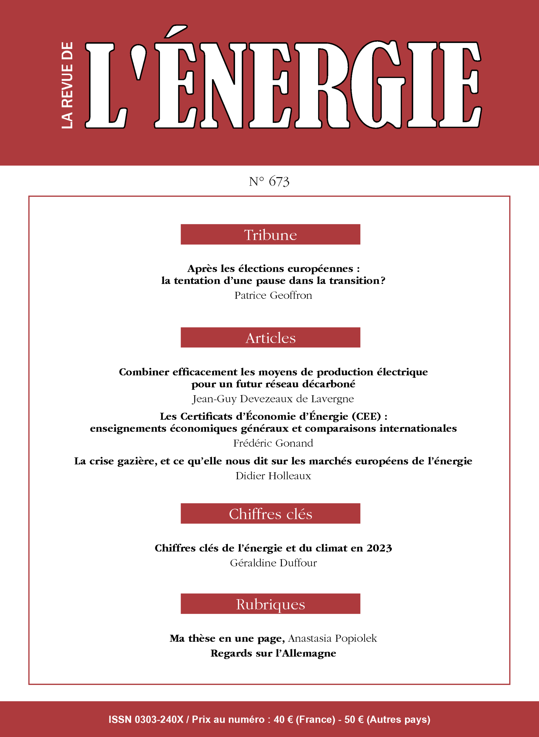 La Revue de l’Énergie n°673