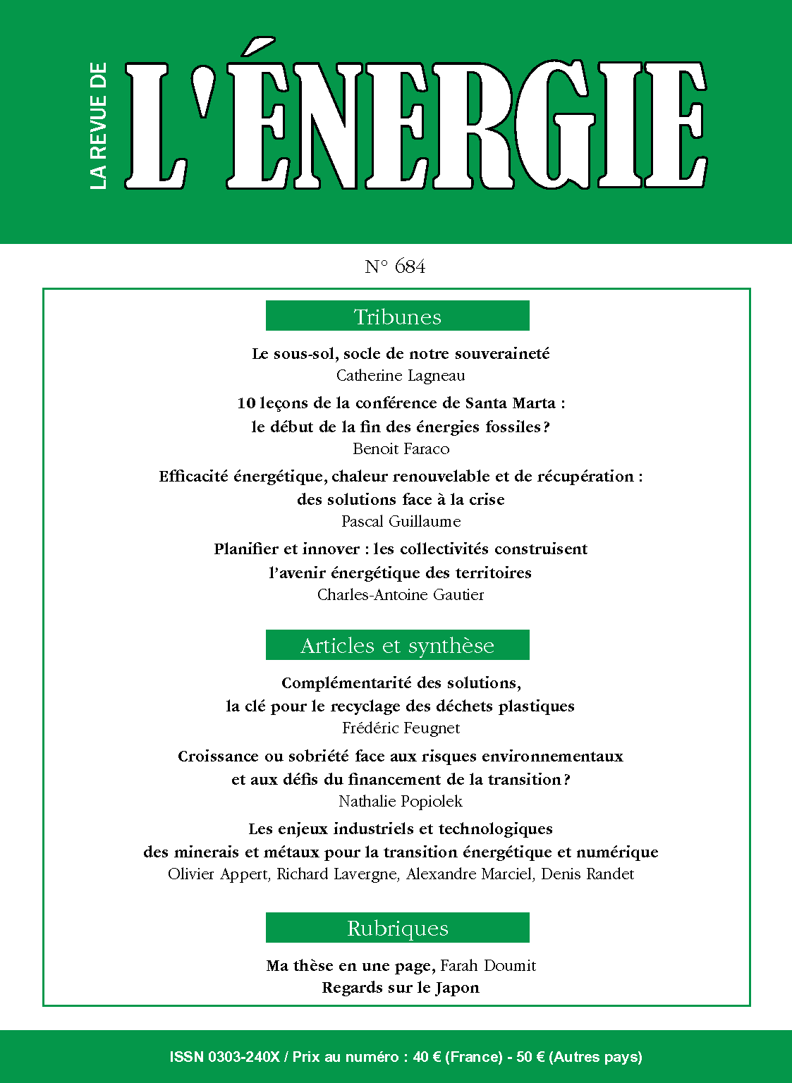 La Revue de l’Énergie n°684