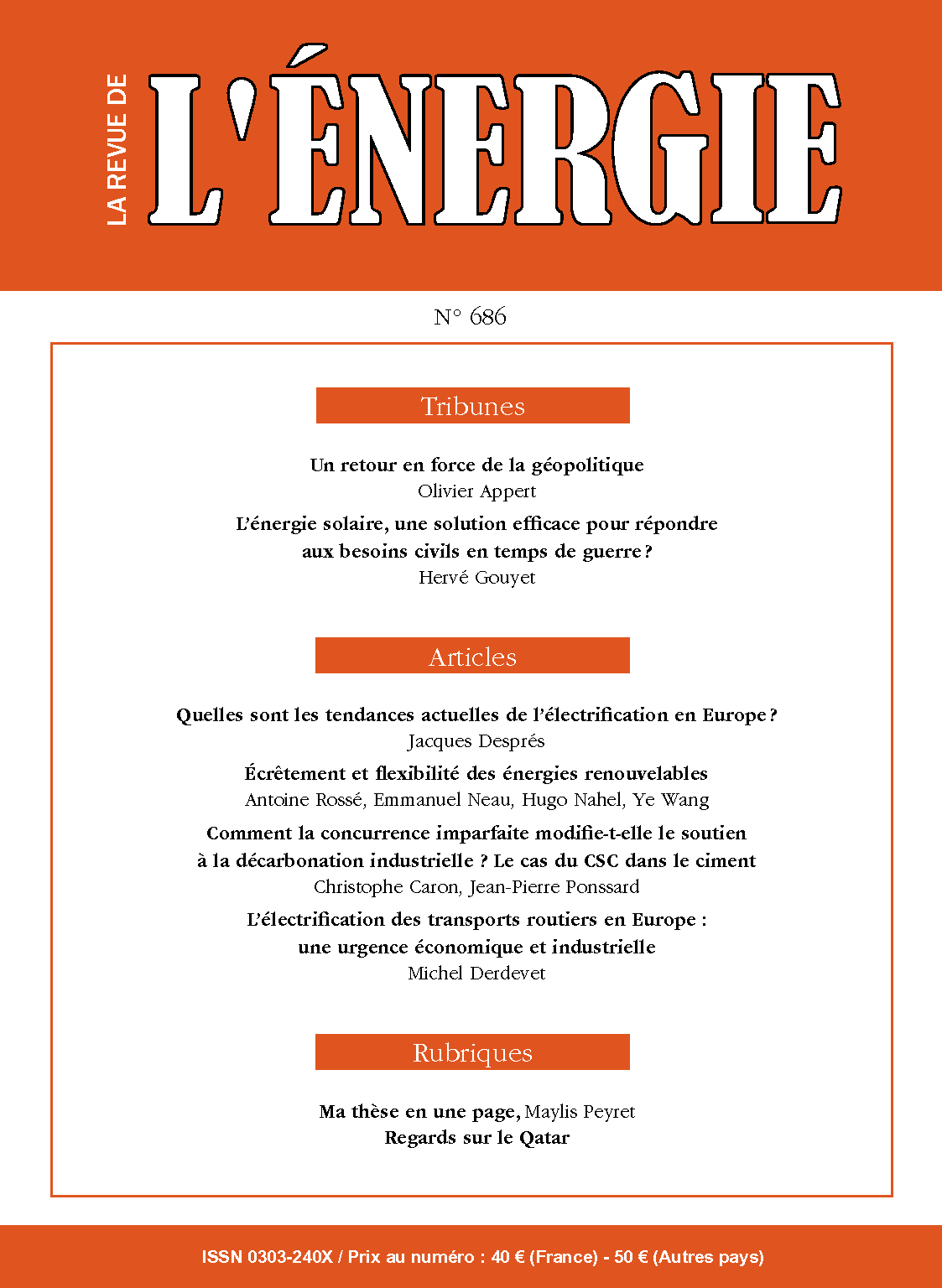 La Revue de l’Énergie n°686